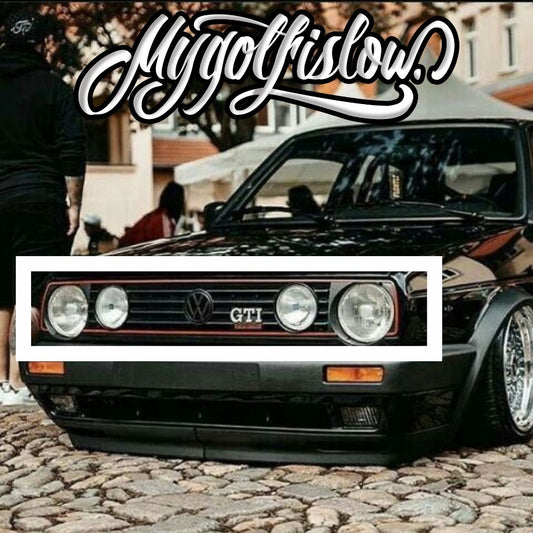 Parrilla GTI de 4 Faros para Golf MK2 (Incluye emblema y moldura de metal)